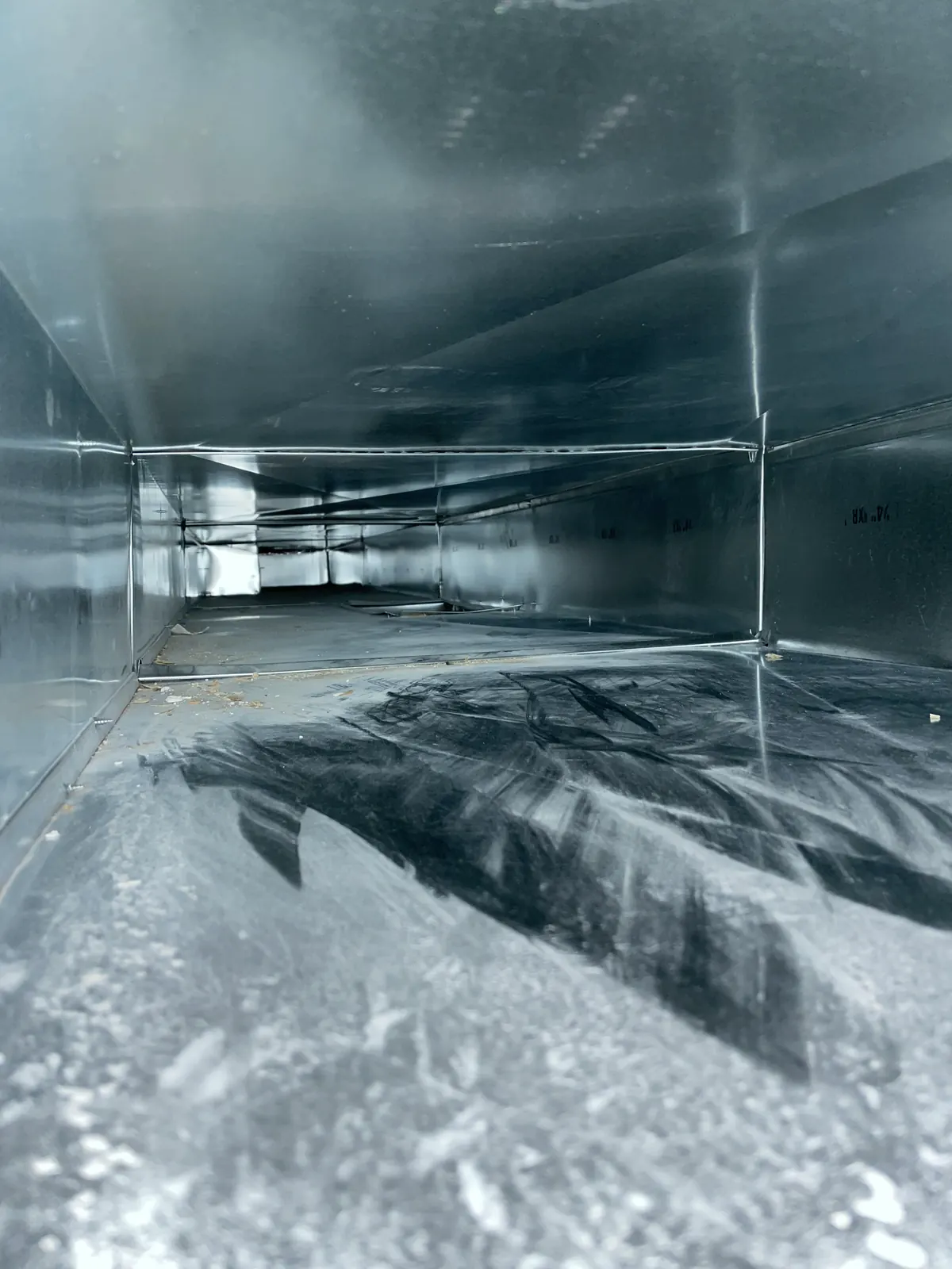 Rectangular Duct Interior After Cleaning provided by Air Pro UT.